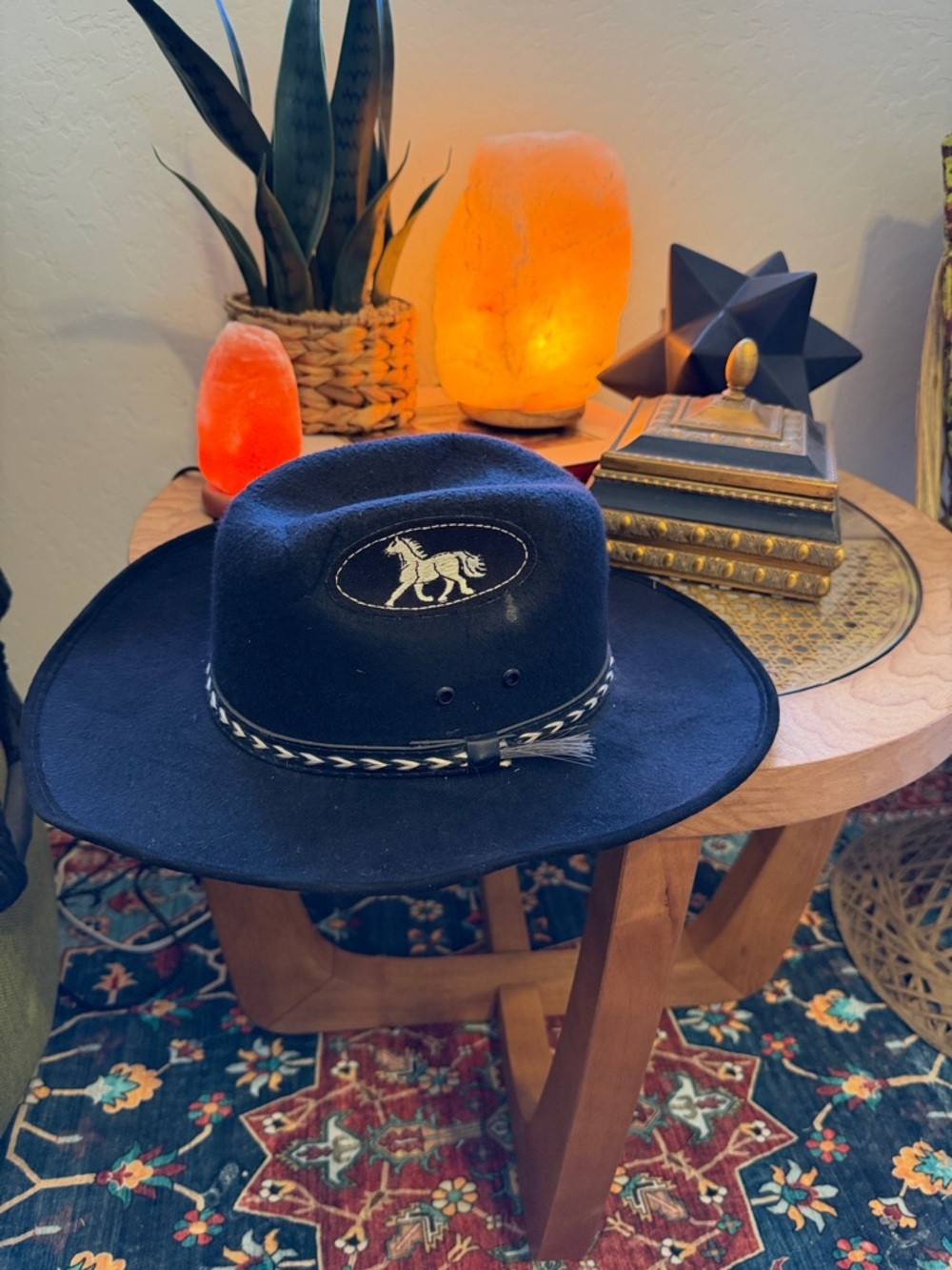 Men's Black Western Felt Cowboy Hat with Braided Band - Picture 5 of 8